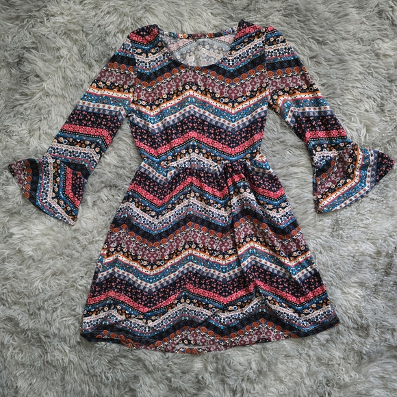 Star Ride Colorful Chevron Dress - Picture 1 of 4